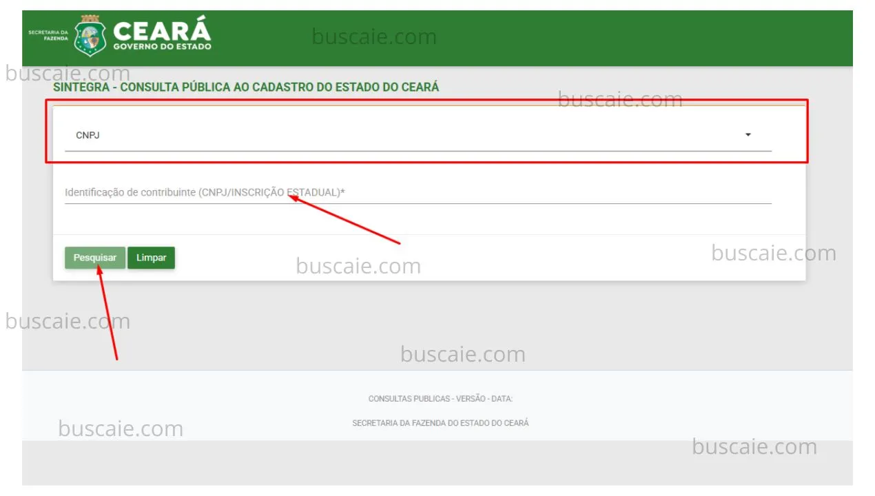 Consulta inscrição estadual Ceará