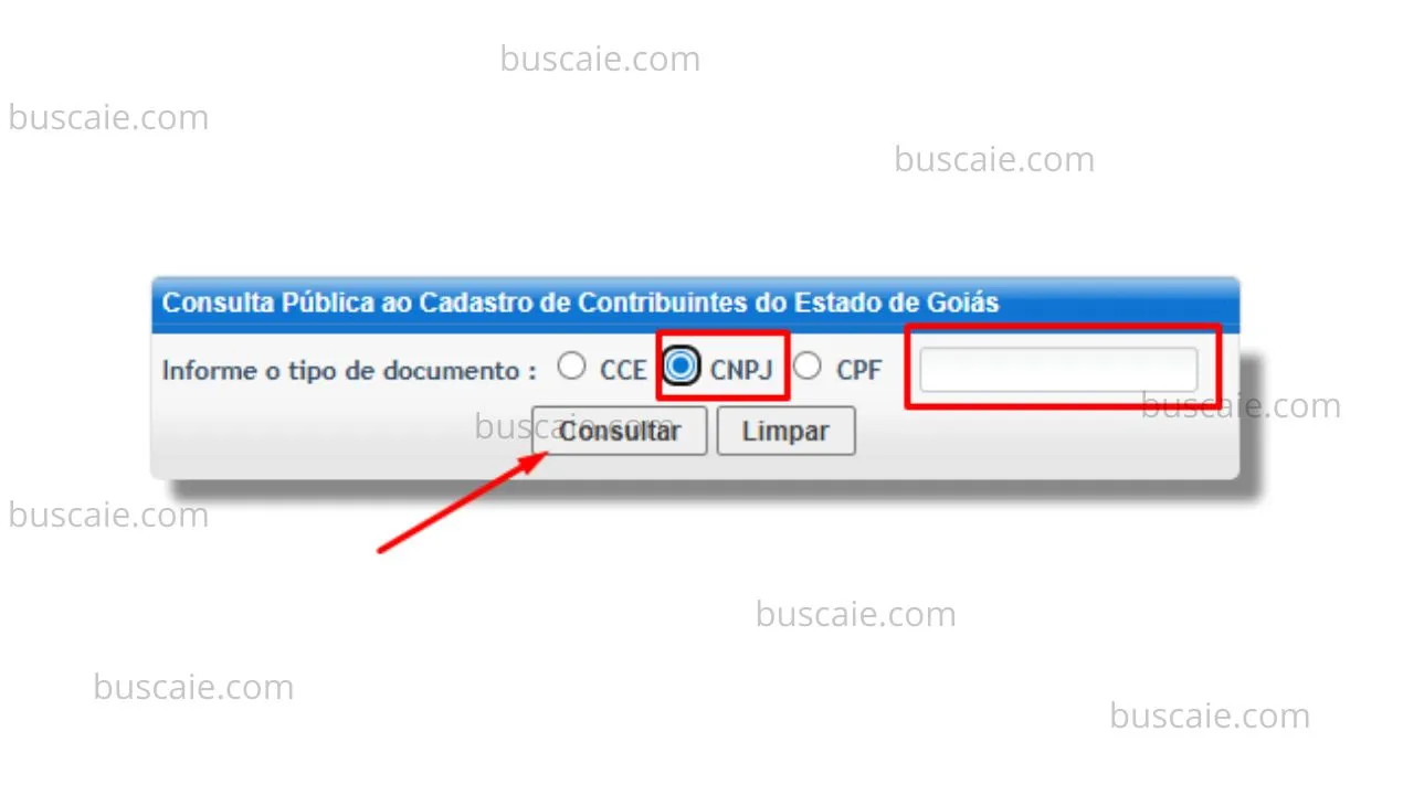Consulta inscrição estadual Goiás